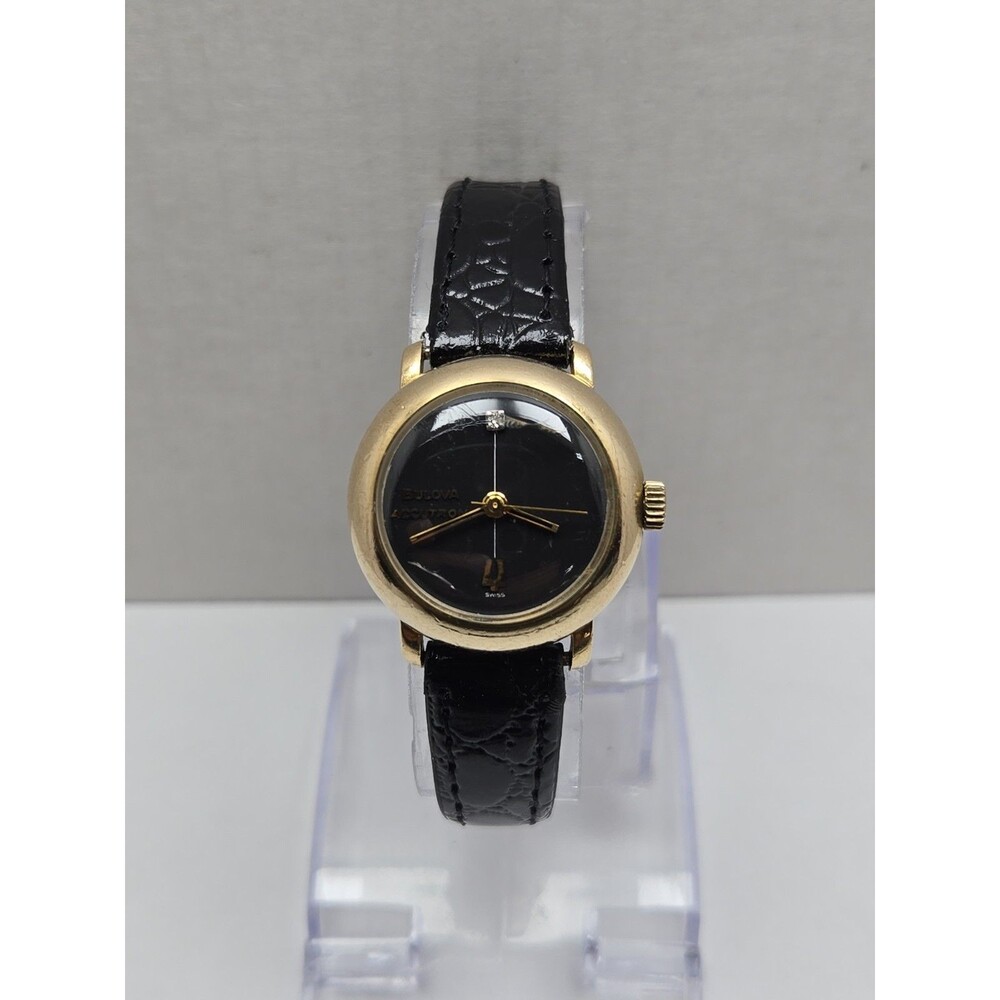 Vintage 1974 Bulova Accutron Womens Diamond Dial 10K RGP Tuning Fork Watch -Read